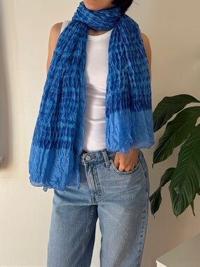 Asian Eye 100% Silk Bohemian Lightweight Crinkled Texture Scarf